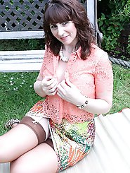 Naughty housewife from the uk gets horny in her garden
