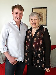 British mature lady playing with her toy boy