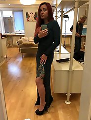 Redhead with nice tits and sexy tattoos