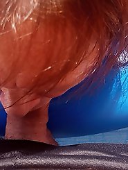 Enjoying oral pleasure beside the swimming pool